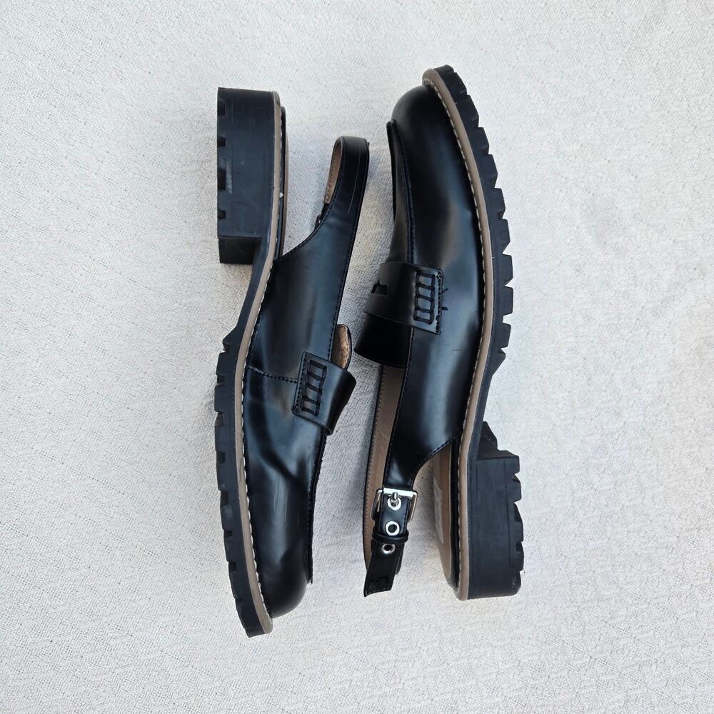 dolce vita black slingback penny loafers size 10
